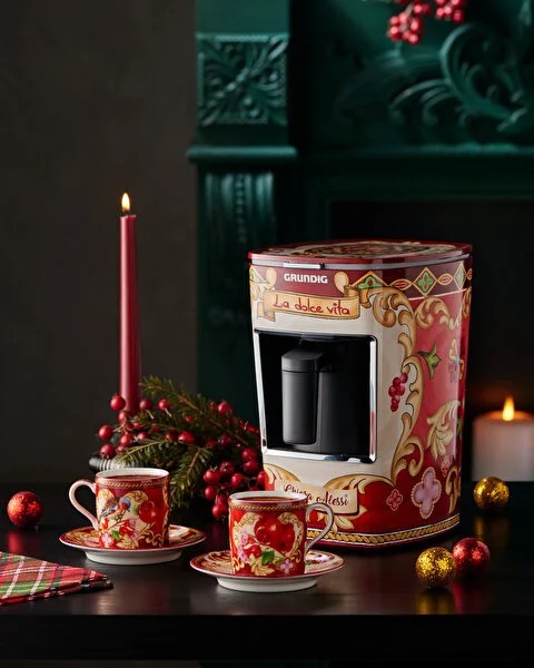 Kırmızı Porselen Kahve Fincan Seti 120 Ml Capri Collection by Chiara Alessi