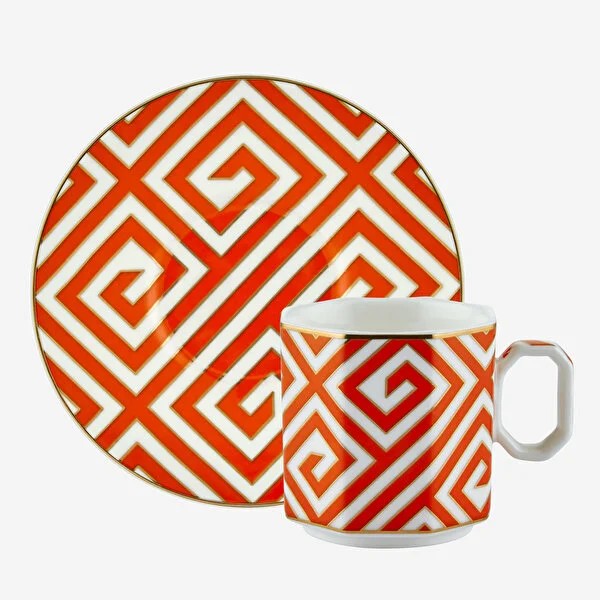 Turuncu Porselen Kahve Fincan Seti 90 Ml Ravello Collection by Chiara Alessi