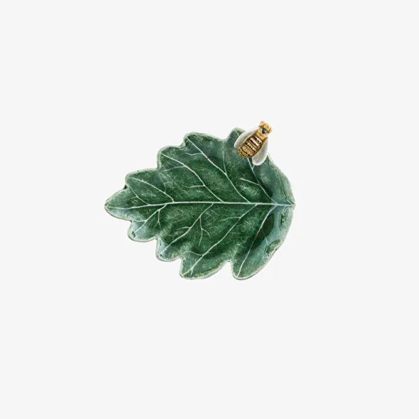 Yeşil Seramik Servis Tabağı 14 Cm Countryside Leaves Collection by Bordallo Pinheiro