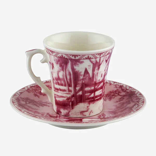 Kırmızı Porselen Kahve Fincan Seti 90 Ml Romance Collection by Chiara Alessi