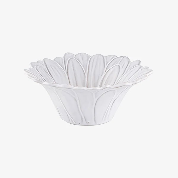 Beyaz Seramik Servis Kasesi 15,5 Cm Maria Flor Collection by Bordallo Pinheiro
