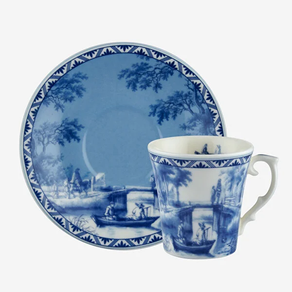 Mavi Porselen Kahve Fincan Seti 90 Ml Romance Collection by Chiara Alessi