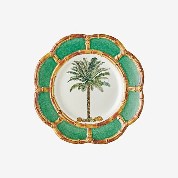 Yeşil Beyaz Melamin Kahvaltı Tabağı 23 Cm Bambu Collection by Chiara Alessi