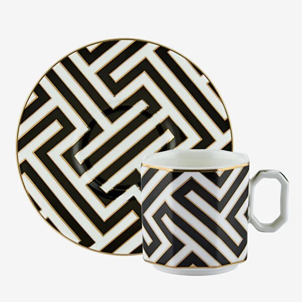 Siyah Porselen Kahve Fincan Seti 90 Ml Ravello Collection by Chiara Alessi