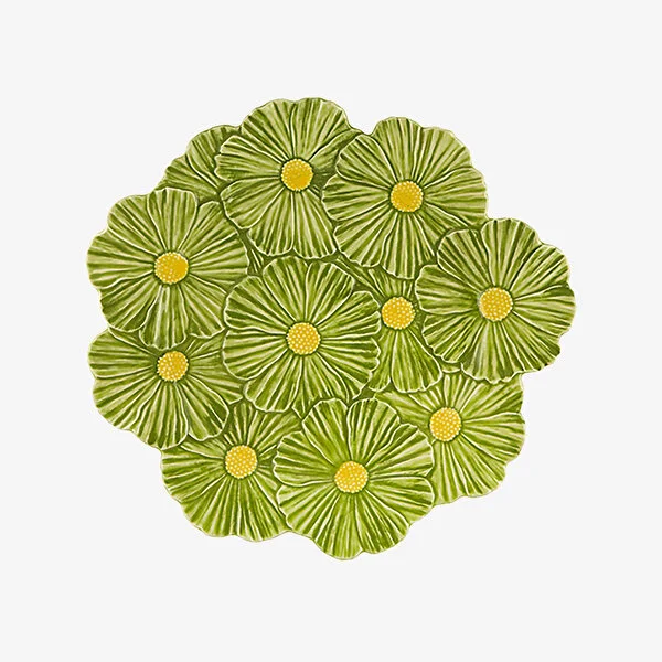 Yeşil Seramik Servis Tabağı 37 Cm Maria Flor Collection by Bordallo Pinheiro