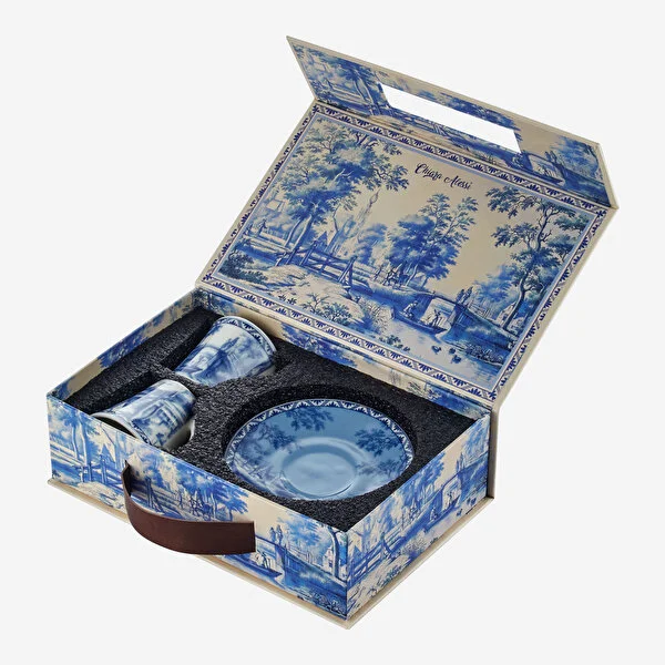 Mavi Porselen Kahve Fincan Seti 90 Ml Romance Collection by Chiara Alessi