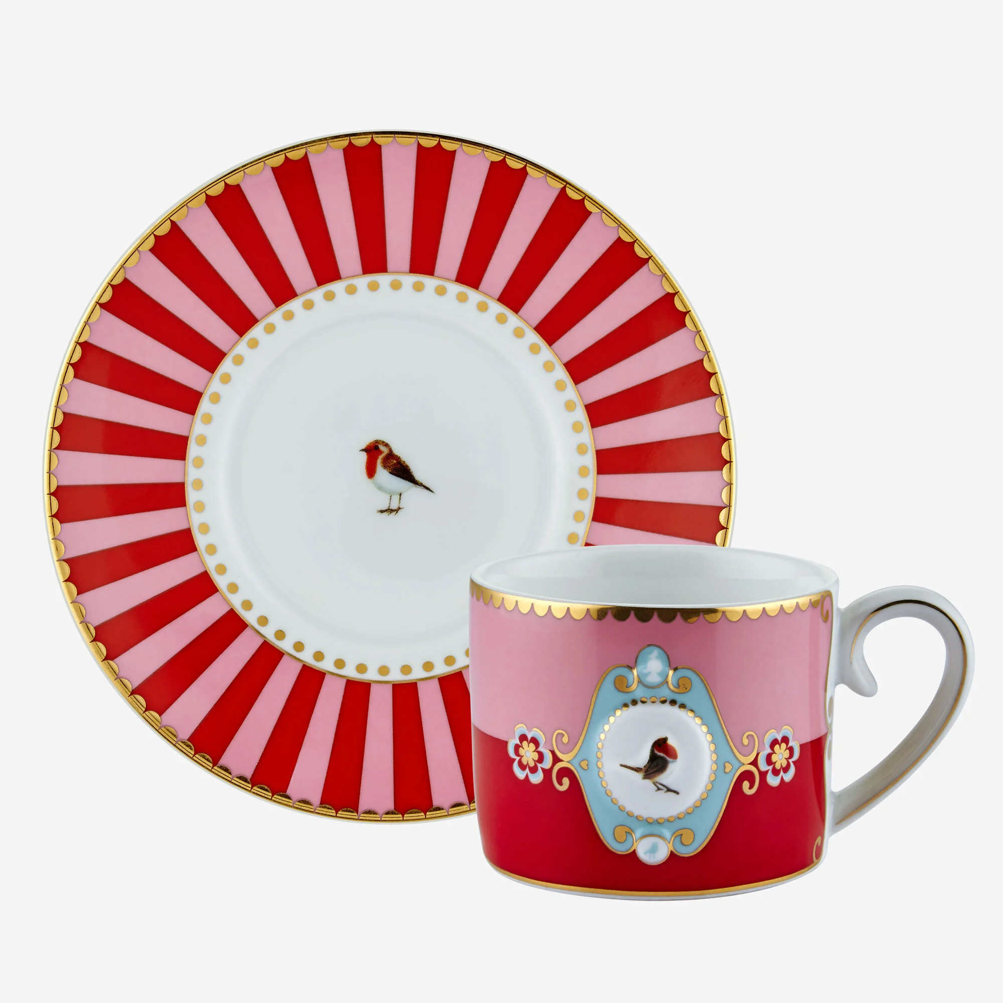 Kırmızı Porselen Kahve Fincanı 90 Ml Love Birds Collection by Pip Studio