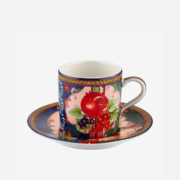 Mavi Yeşil Porselen Kahve Fincan Seti 120 Ml Capri Collection by Chiara Alessi