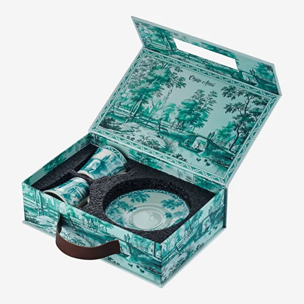 Yeşil Porselen Kahve Fincan Seti 90 Ml Romance Collection by Chiara Alessi
