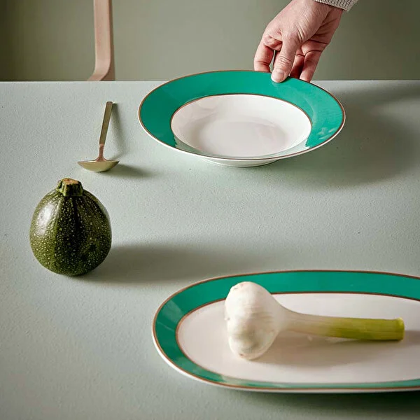 Yeşil Porselen Çukur Tabak 23,5 Cm Chique Collection by Pip Studio