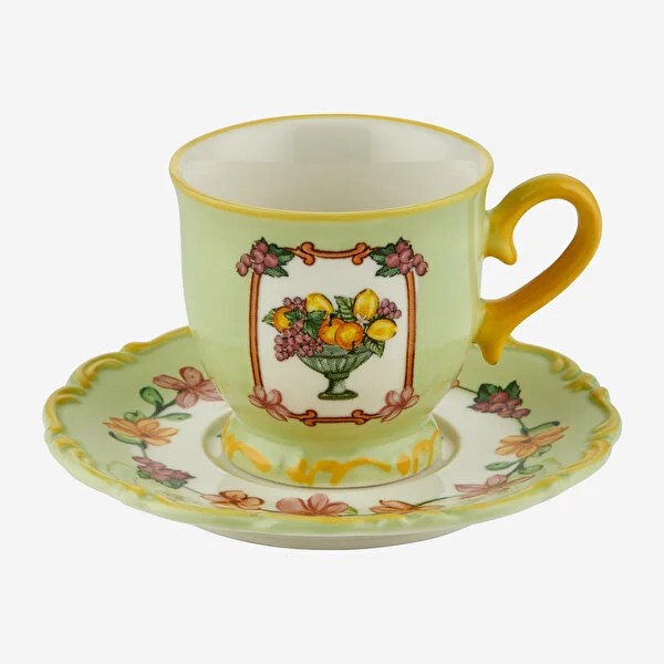 Yeşil Seramik Kahve Fincan Seti 90 Ml Il Sogno Collection by Chiara Alessi