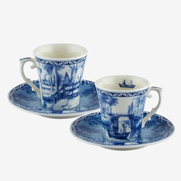 Mavi Porselen Kahve Fincan Seti 90 Ml Romance Collection by Chiara Alessi