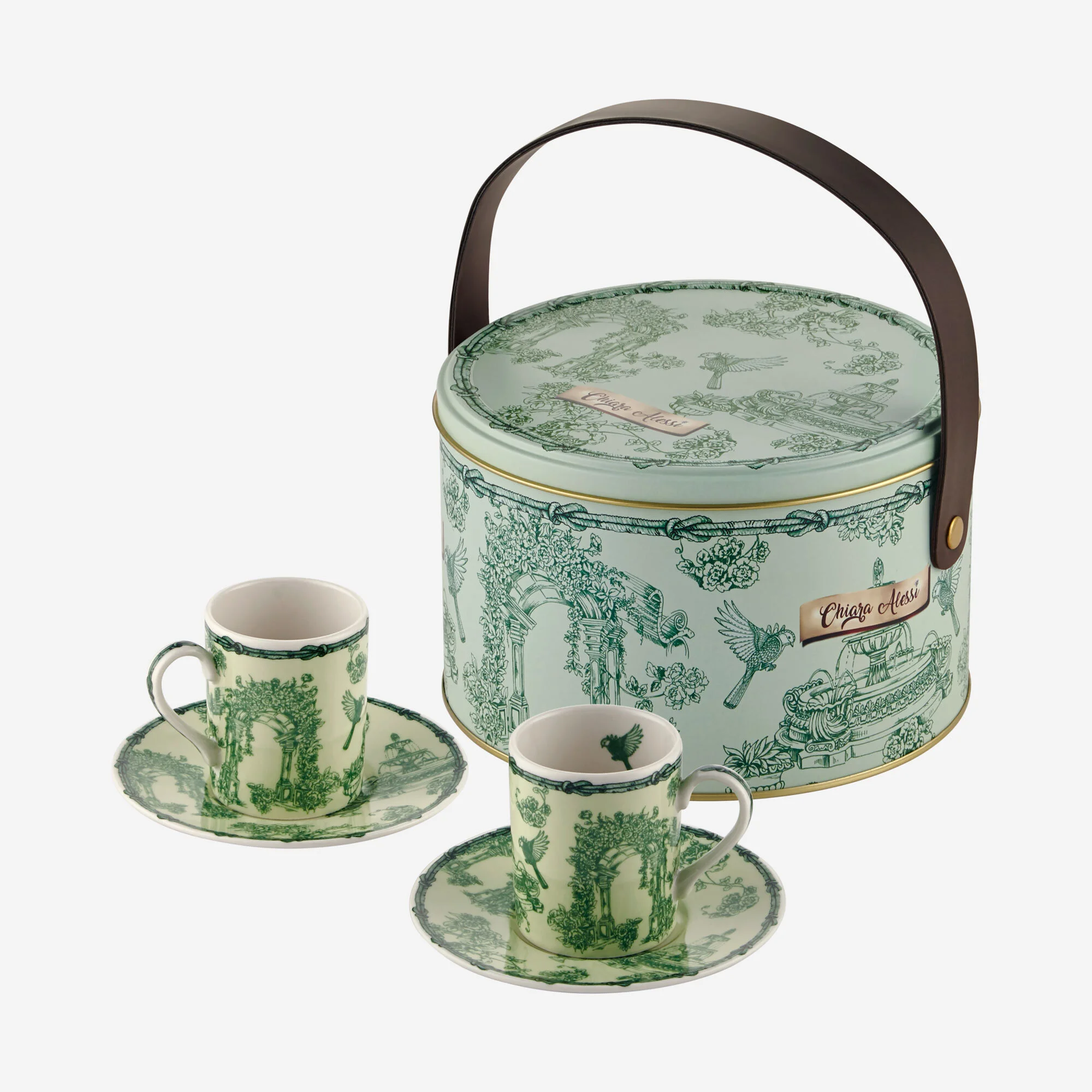 Yeşil Porselen Kahve Fincan Seti 120 Ml Fontana Collection by Chiara Alessi