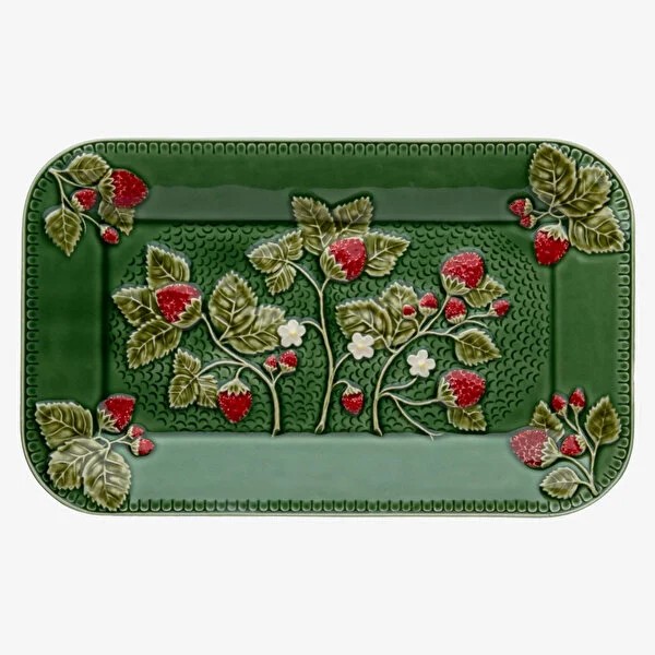 Yeşil Seramik Servis Tabağı 34 Cm Strawberries Collection by
