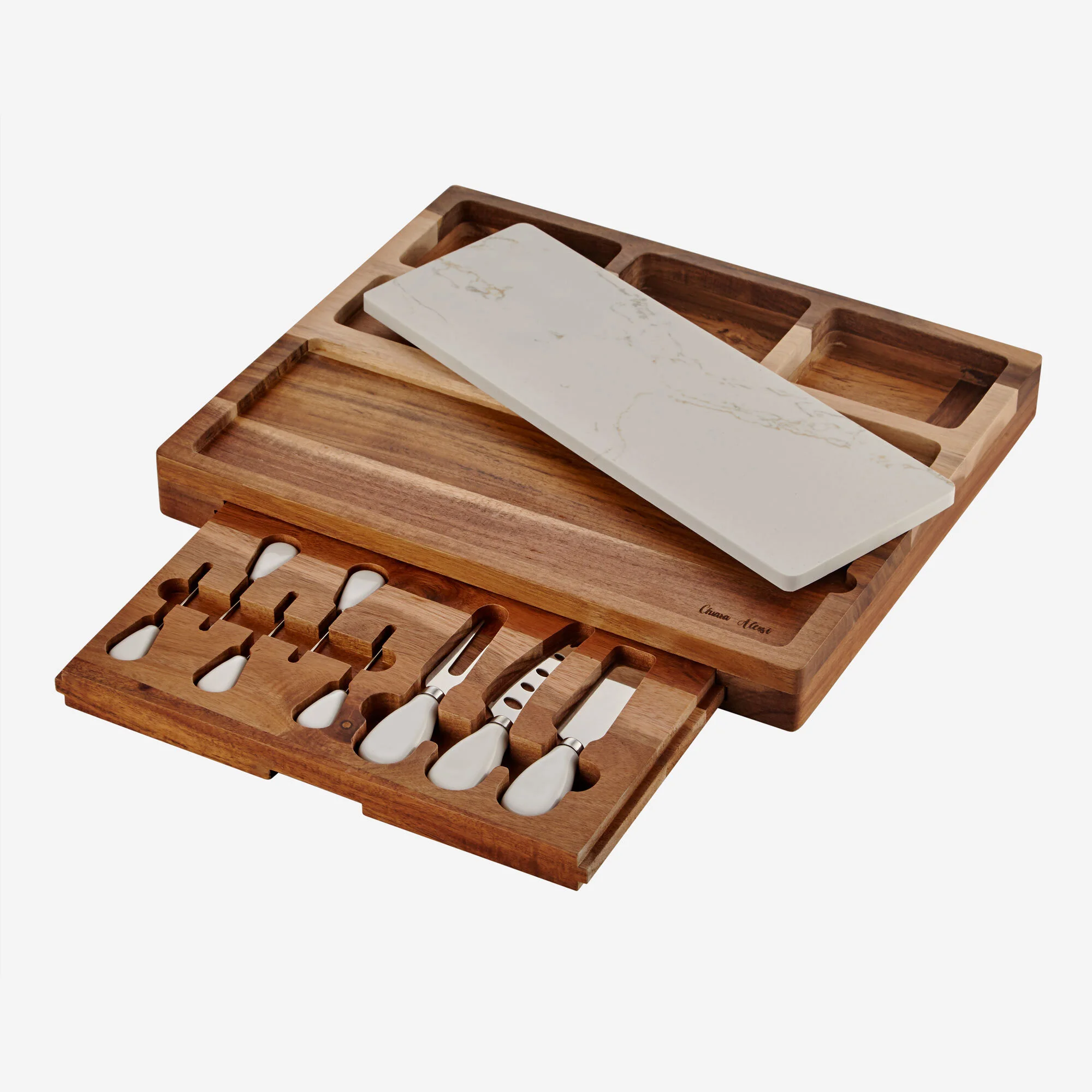 Kahverengi Ahşap Peynir Sunum Tabağı Acacia Elegance Collection by Chiara Alessi