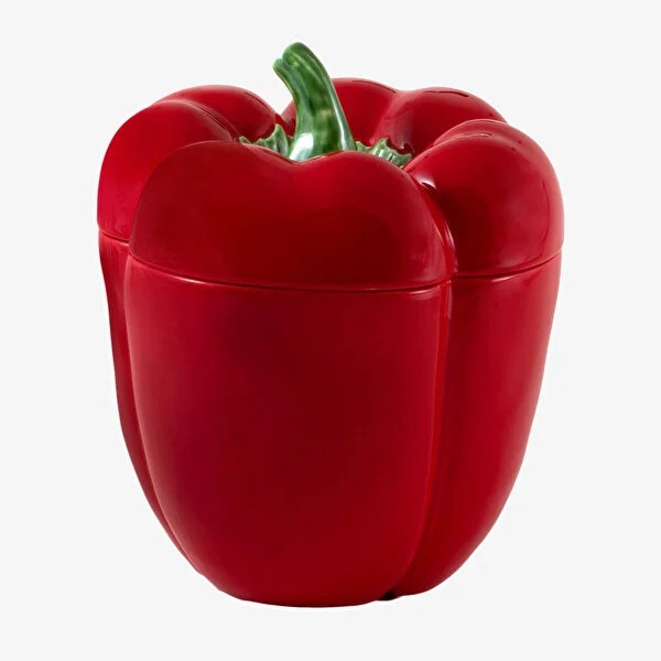 Kırmızı Seramik Saklama Kabı 22 Cm Pepper Collection by