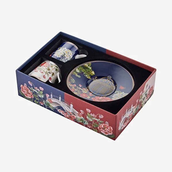 Lacivert Beyaz Porselen Kahve Fincan Seti 90 Ml Butterfly Walley Collection by Chiara Alessi