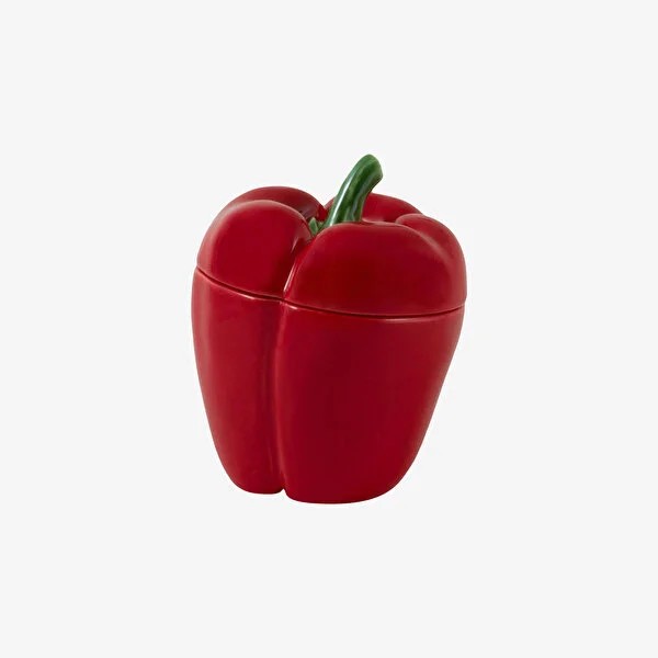 Kırmızı Seramik Saklama Kabı 12,5 Cm Pepper Collection by
