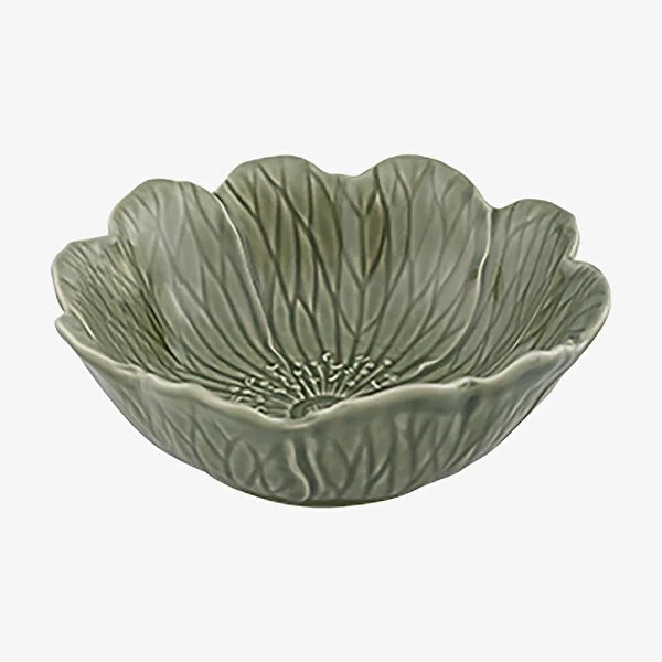 Gri Seramik Servis Kasesi 17 Cm Flora Collection by Bordallo Pinheiro