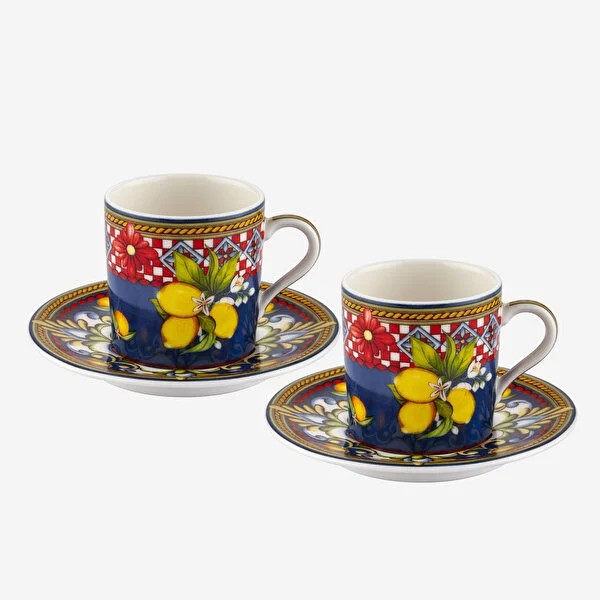Mavi Porselen Kahve Fincan Seti 120 Ml Capri Collection by Chiara Alessi