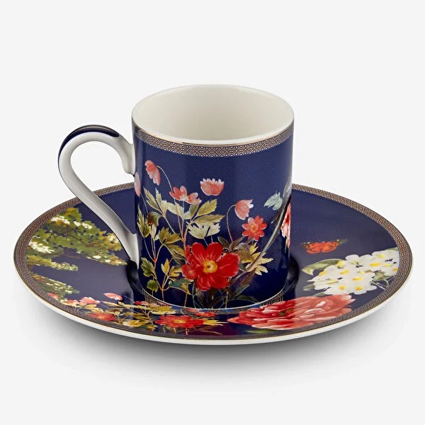 Lacivert Porselen Kahve Fincan Seti 90 Ml Butterfly Walley Collection by Chiara Alessi