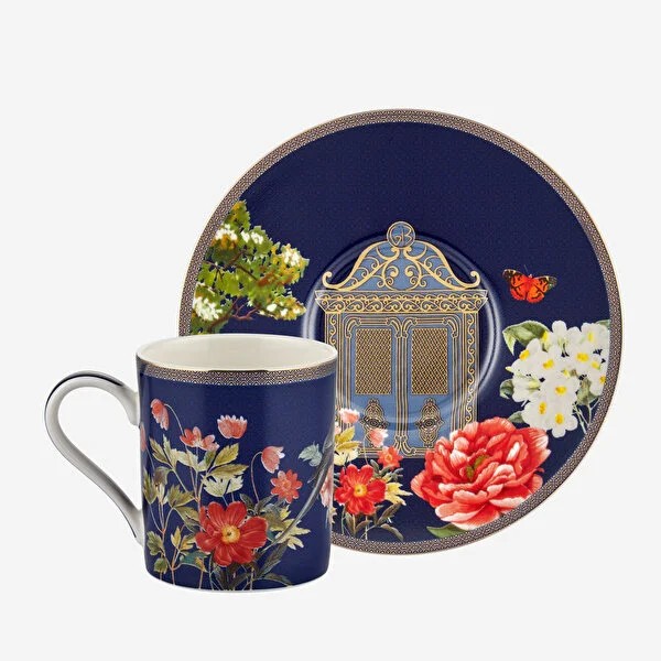 Lacivert Porselen Kahve Fincan Seti 90 Ml Butterfly Walley Collection by Chiara Alessi