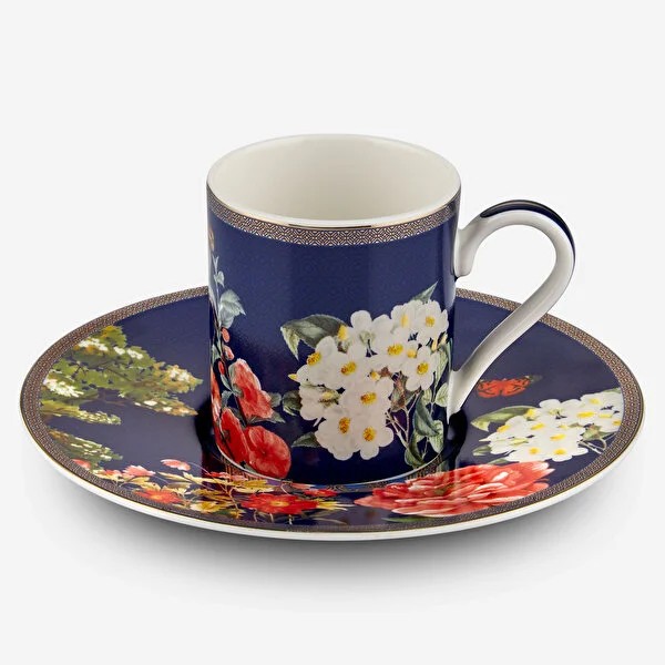 Lacivert Porselen Kahve Fincan Seti 90 Ml Butterfly Walley Collection by Chiara Alessi