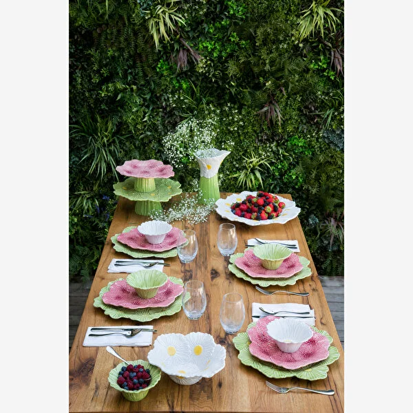 Yeşil Seramik Servis Tabağı 37 Cm Maria Flor Collection by Bordallo Pinheiro