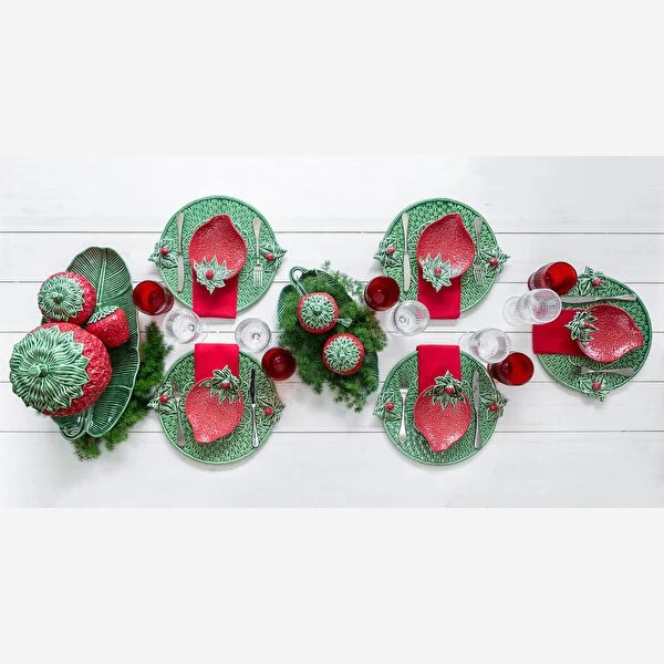 Yeşil Seramik Servis Tabağı 34 Cm Strawberries Collection by