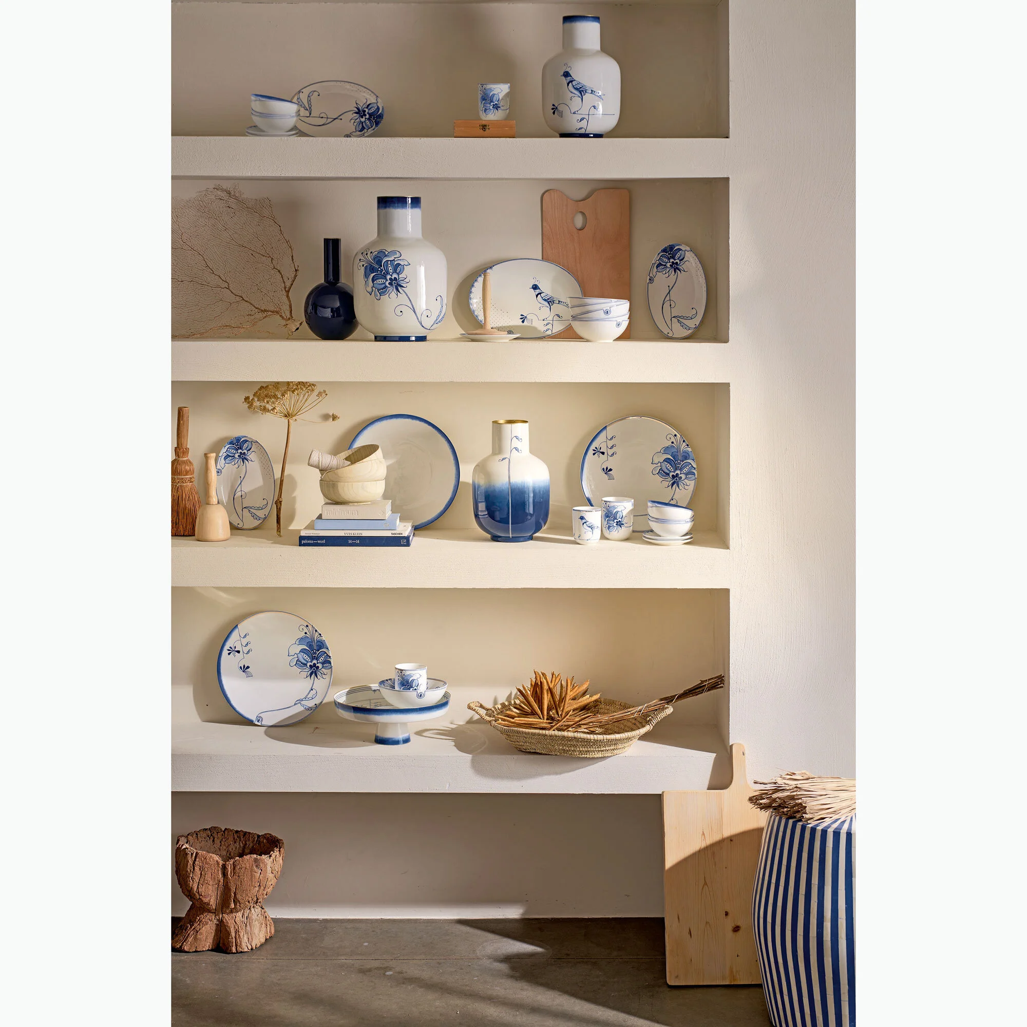 Beyaz Porselen Yemek Tabağı 25,5 Cm Blue Bird Collection by Pip Studio