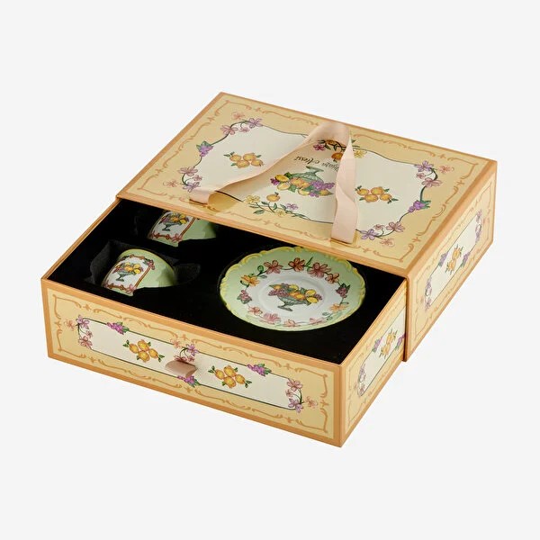 Yeşil Seramik Kahve Fincan Seti 90 Ml Il Sogno Collection by Chiara Alessi