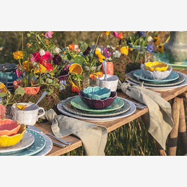 Yeşil Seramik Servis Kasesi 17 Cm Flora Collection by Bordallo Pinheiro