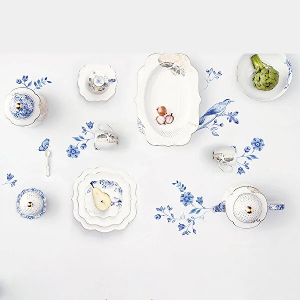 Mavi Beyaz Porselen Yumurtalık 5 Cm Royal White Collection by Pip Studio