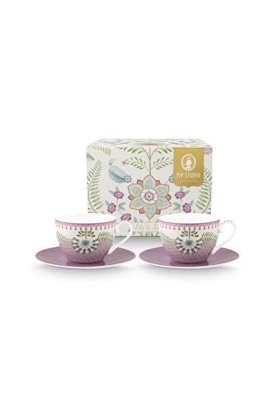 Mor Porselen Çay Fincan Seti 280 Ml Lily & Lotus Collection by Pip Studio