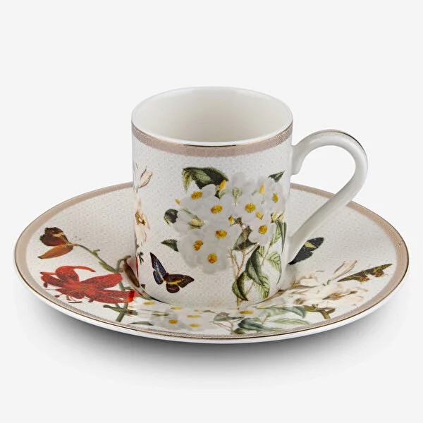 Beyaz Porselen Kahve Fincan Seti 90 Ml Butterfly Walley Collection by Chiara Alessi