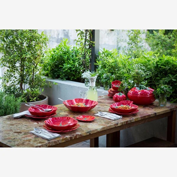 Kırmızı Seramik Saklama Kabı 16 Cm Tomato Collection by