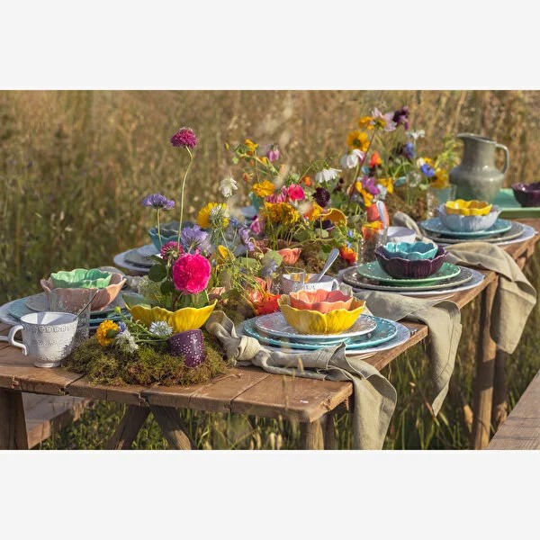 Mor Seramik Servis Kasesi 17 Cm Flora Collection by Bordallo Pinheiro