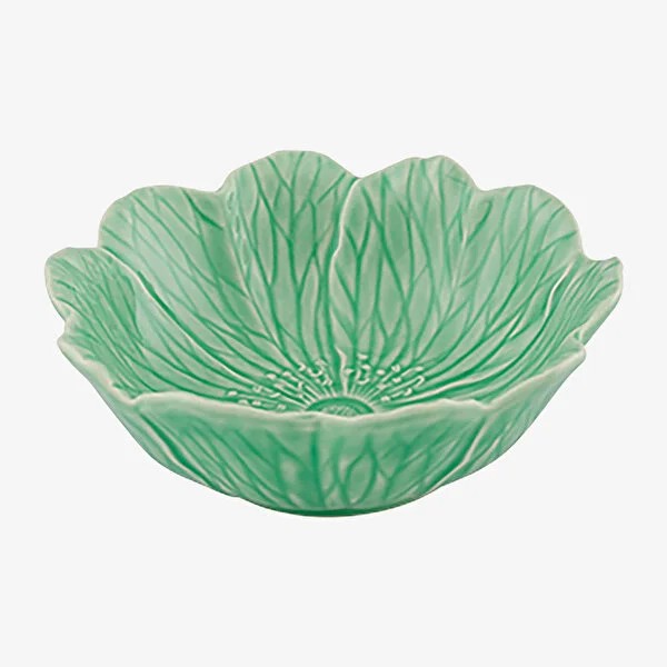 Yeşil Seramik Servis Kasesi 17 Cm Flora Collection by Bordallo Pinheiro