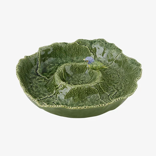 Yeşil Seramik Servis Kasesi 37 Cm Leaves Collection by Bordallo Pinheiro