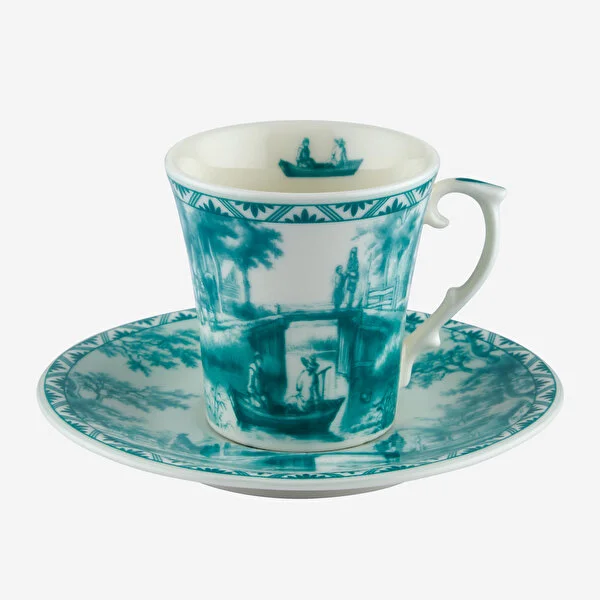 Yeşil Porselen Kahve Fincan Seti 90 Ml Romance Collection by Chiara Alessi