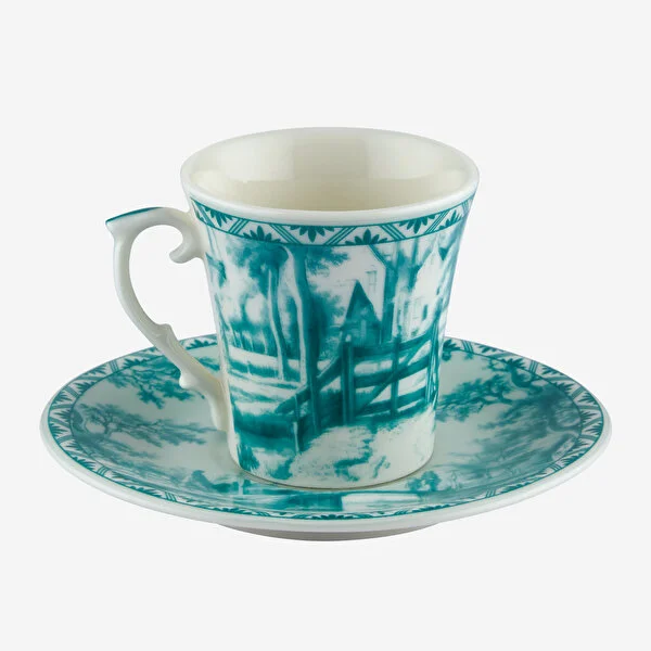 Yeşil Porselen Kahve Fincan Seti 90 Ml Romance Collection by Chiara Alessi