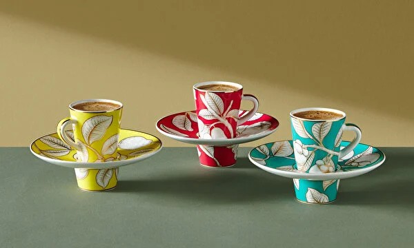 Yeşil Porselen Kahve Fincan Seti 100 Ml Ravello Collection by Chiara Alessi