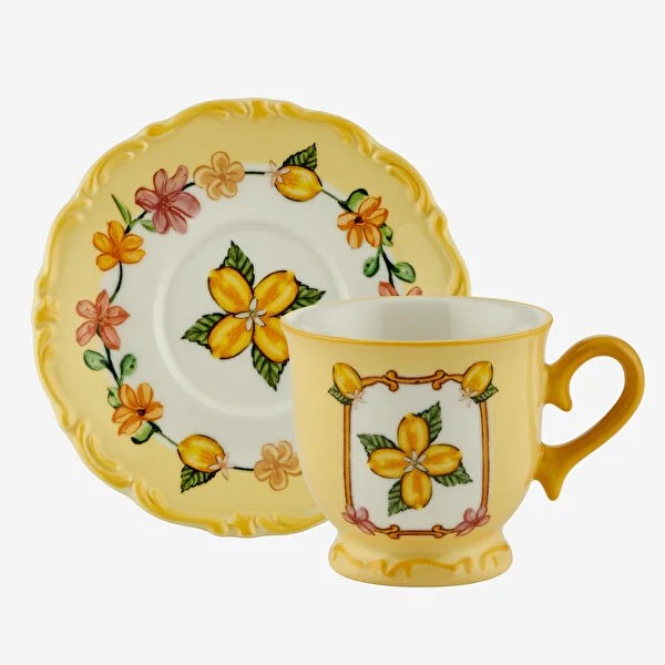 Sarı Seramik Kahve Fincan Seti 90 Ml Il Sogno Collection by Chiara Alessi