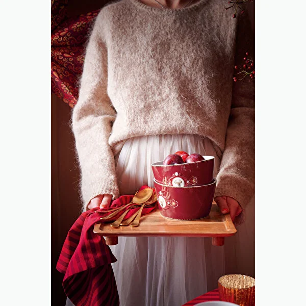 Kırmızı Porselen Kase 15 Cm Love Birds Collection by Pip Studio