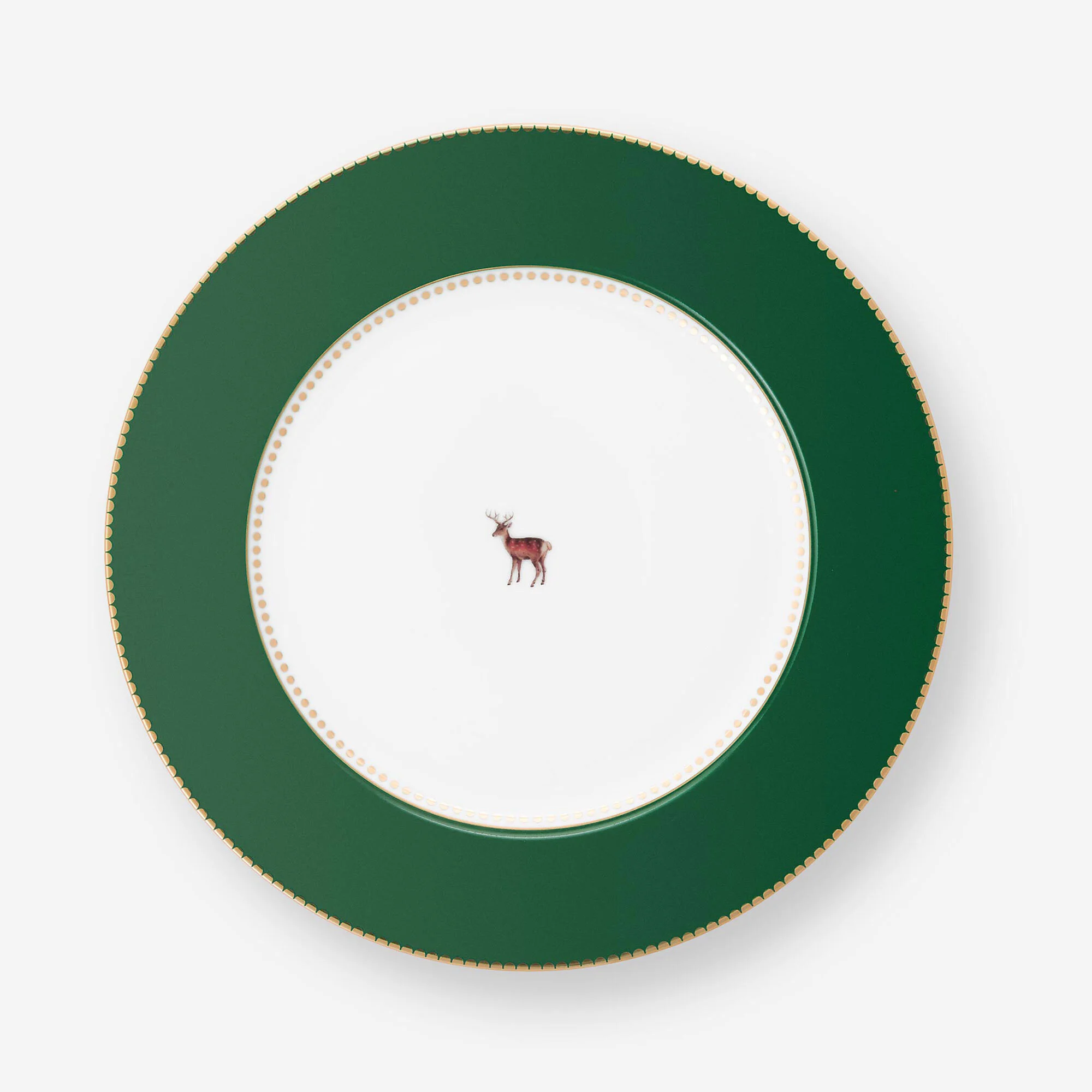 Yeşil Porselen Yemek Tabağı 26,5 Cm Love Birds Collection by Pip Studio