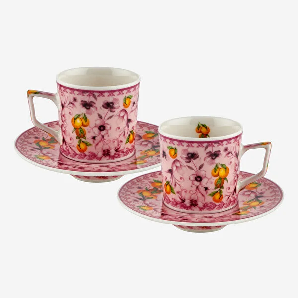 Pembe Porselen Kahve Fincan Seti 120 Ml Arancia Collection by Chiara Alessi