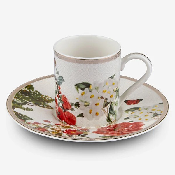 Beyaz Porselen Kahve Fincan Seti 90 Ml Butterfly Walley Collection by Chiara Alessi