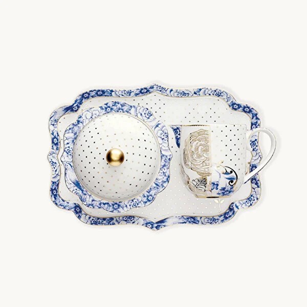 Mavi Beyaz Porselen Tepsi 26 Cm Royal White Collection by Pip Studio