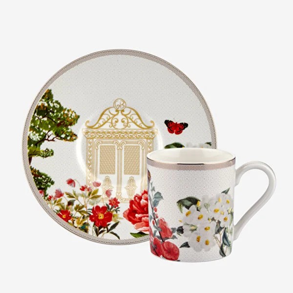 Beyaz Porselen Kahve Fincan Seti 90 Ml Butterfly Walley Collection by Chiara Alessi