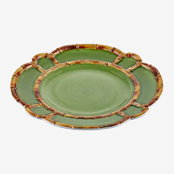 Yeşil Melamin Yemek Tabağı 28 Cm Bambu Collection by Chiara Alessi